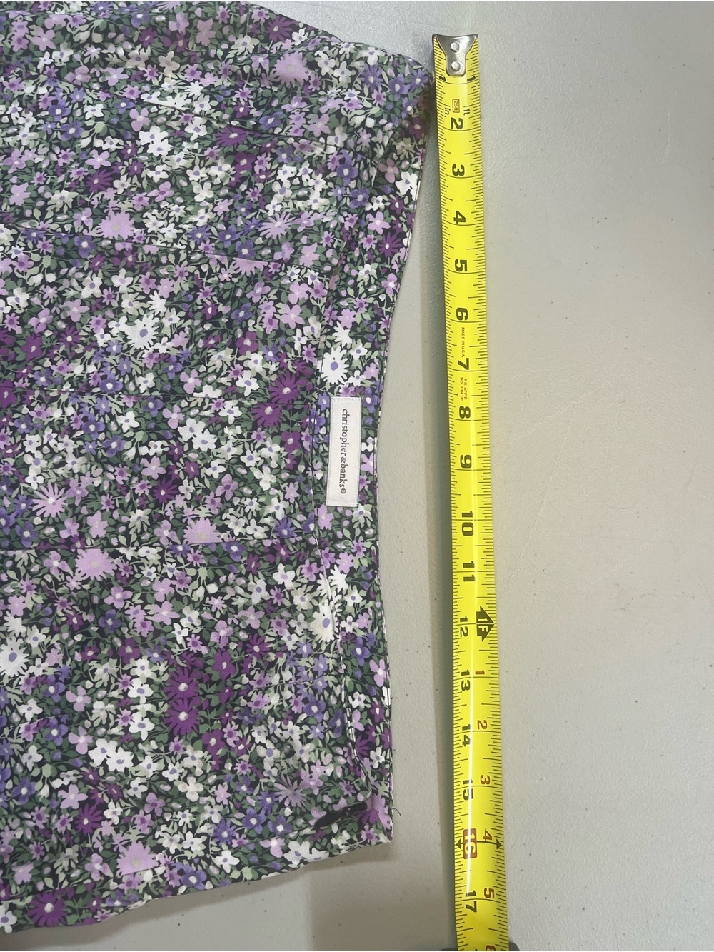 Christopher & Banks Purple Floral A-Line Midi Skirt Women’s Size 8 Rayon - Picture 5 of 10
